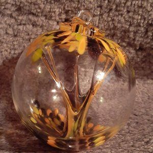 Hanging Glass Ball 4" Diameter "October Tree" Witch Ball (1) GB7